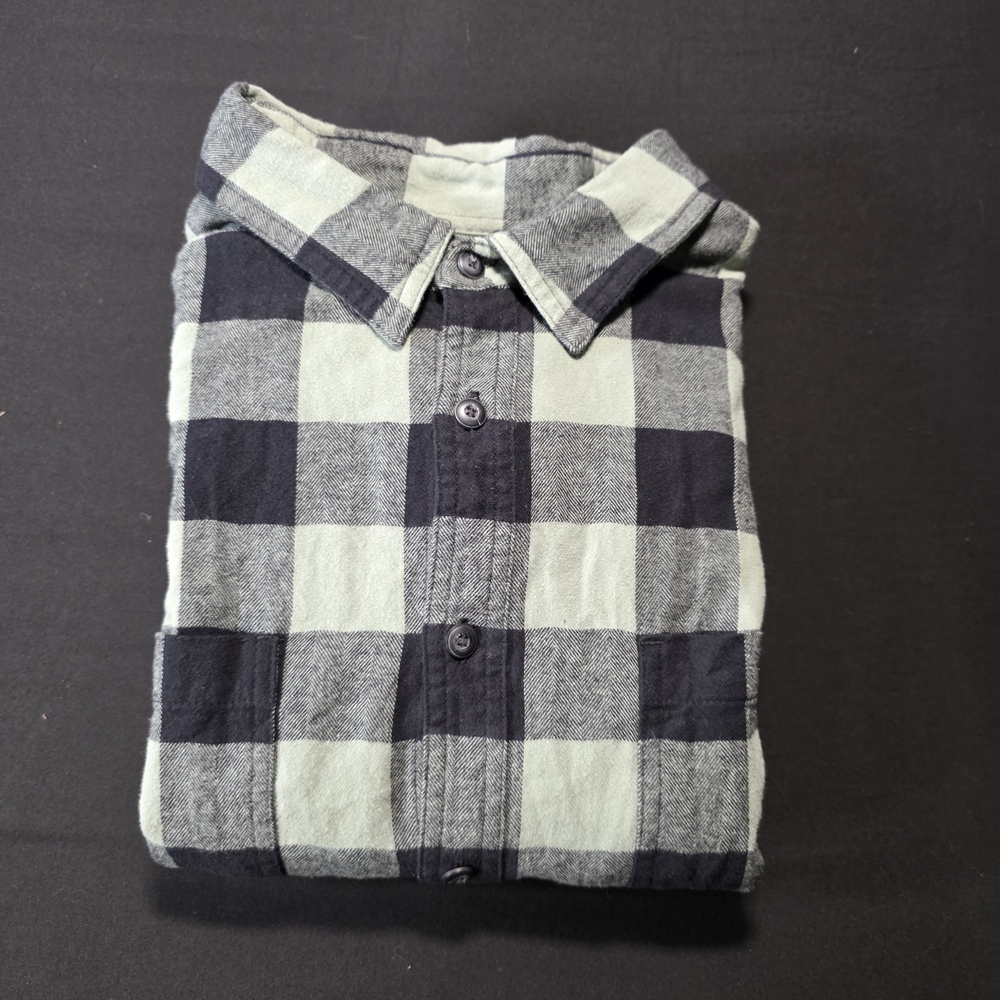Sonoma Men's Black‎ and Light Green/Mint Plaid Long Sleeve Shirt, XXL Flanel